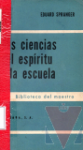 Las ciencias del espritu y la escuela