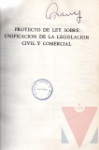 Proyecto de Ley sobre unificacin de la legislacin civil y comercial