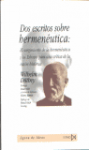 Dos escritos sobre hermenutica
