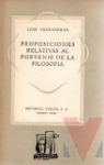 Proposiciones relativas al porvenir de la filosofa