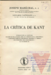 La crtica de Kant