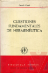 Cuestiones fundamentales de hermenutica