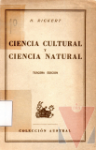 Ciencia cultural y ciencia natural